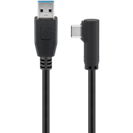 Goobay 66501 cabo USB 1 m 3.2 Gen 1 (3.1 Gen 1) USB A USB C Preto