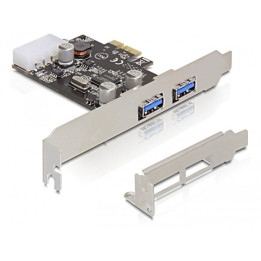 DeLOCK 2x USB 3.0 PCI Express card placa adaptador de interface Interno