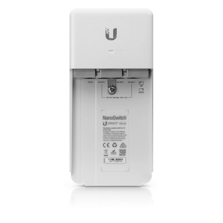 Ubiquiti Networks NanoSwitch Gigabit Ethernet (10 100 1000) Branco Apoio Power over Ethernet (PoE)