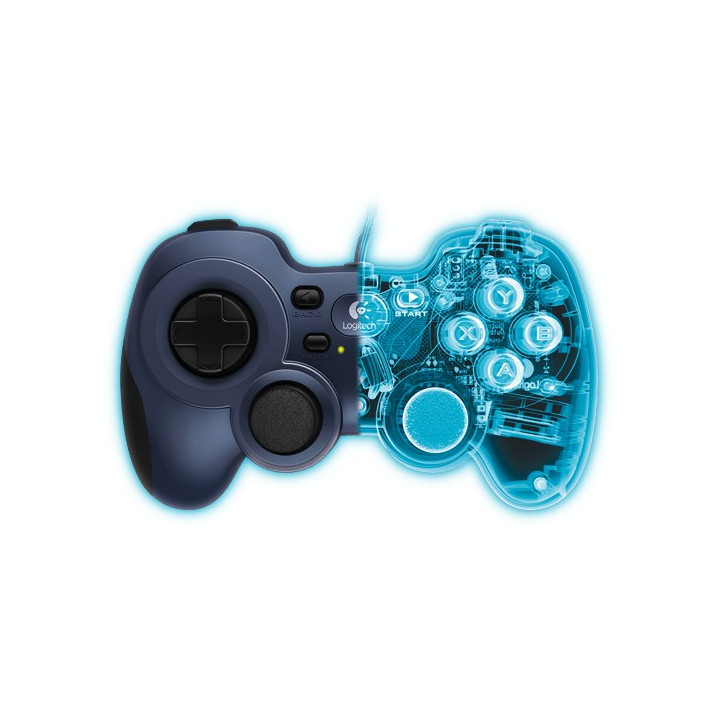 Logitech F310 Gamepad PC USB 2.0 Preto, Azul