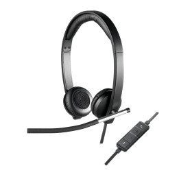 Logitech H650E Conjunto de auscultadores e microfone acoplado Fita de cabeça Preto, Prateado