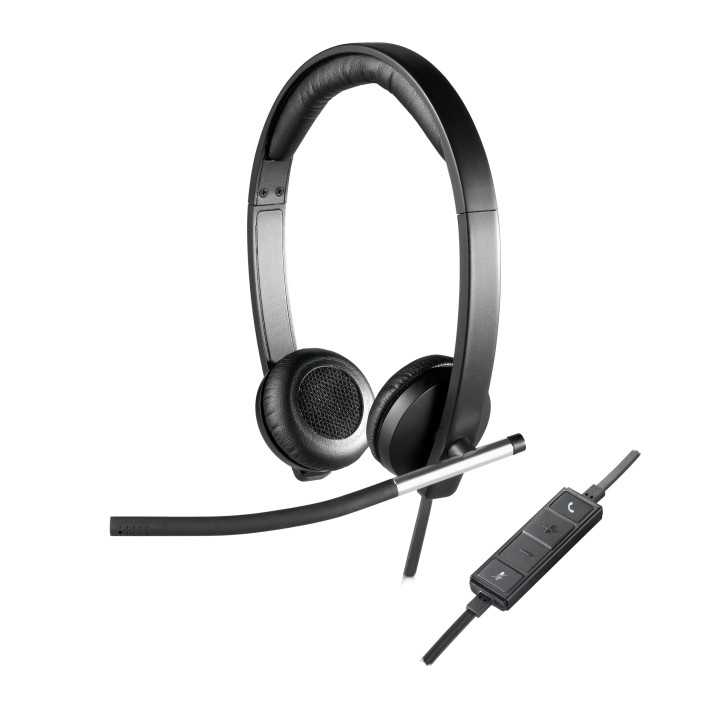 Logitech H650E Conjunto de auscultadores e microfone acoplado Fita de cabeça Preto, Prateado