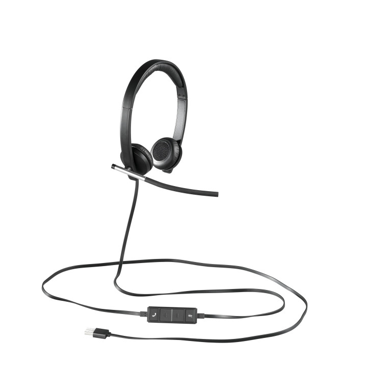 Logitech H650E Conjunto de auscultadores e microfone acoplado Fita de cabeça Preto, Prateado