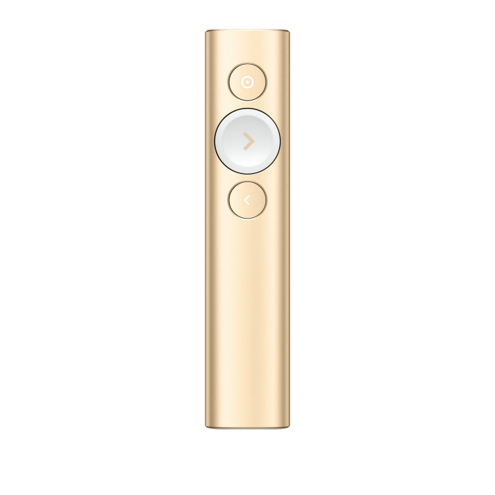 Logitech Spotlight comando para apresentações Bluetooth RF Dourado