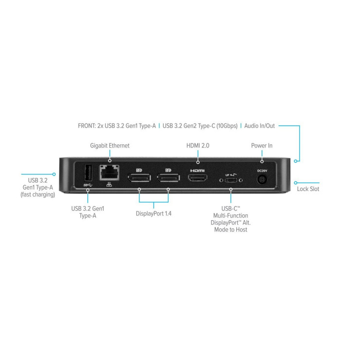 Targus DOCK430EUZ base & duplicador de portas Com fios Preto