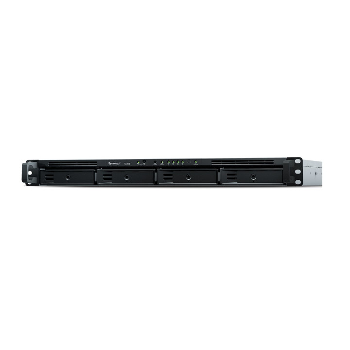 Synology RX418 baía de discos Prateleira (1U) Preto, Cinzento