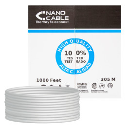 Nanocable 10.20.0504 cabo de rede 305 m Cat6e U UTP (UTP) Cinzento