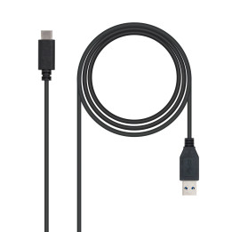 Nanocable USB 3.1, 1m cabo USB 3.2 Gen 2 (3.1 Gen 2) USB C USB A Preto