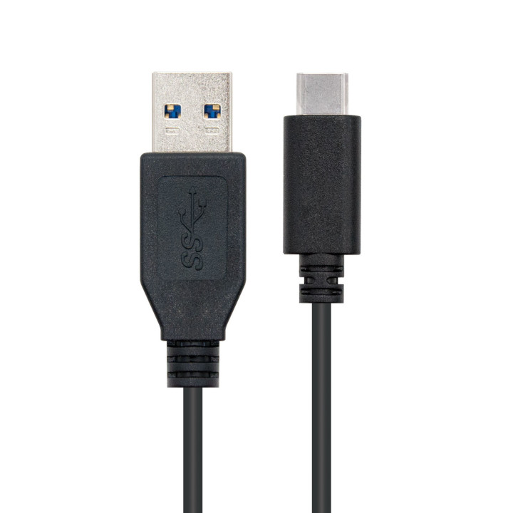 Nanocable USB 3.1, 1m cabo USB 3.2 Gen 2 (3.1 Gen 2) USB C USB A Preto
