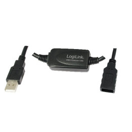 LogiLink 10m USB - USB 2.0 M F cabo USB USB A Preto