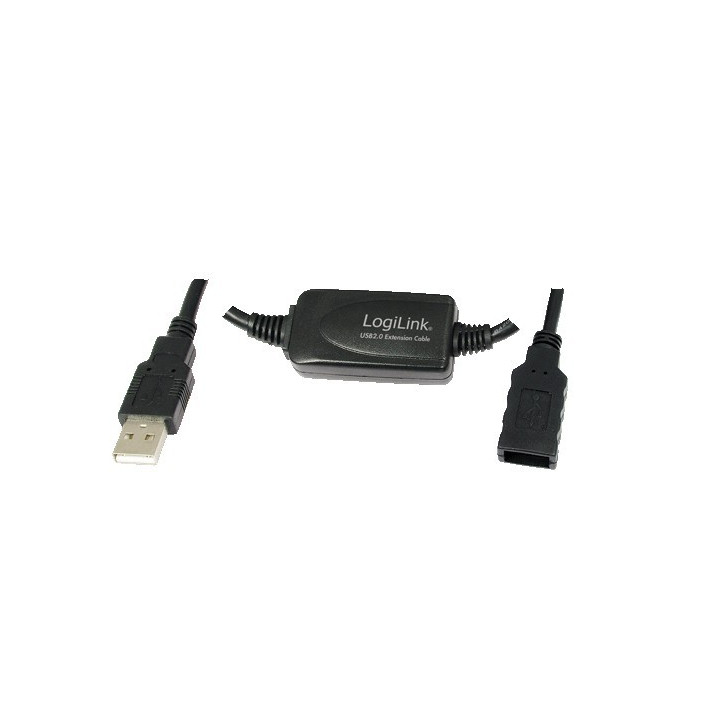 LogiLink 10m USB - USB 2.0 M F cabo USB USB A Preto