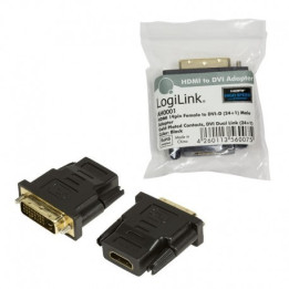 LogiLink HDMI to DVI Adapter HDMI 19-pin female DVI-D (24+1) male Preto