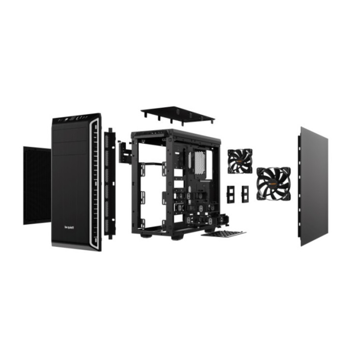be quiet! Pure Base 600 Torre-Midi Preto, Prateado 