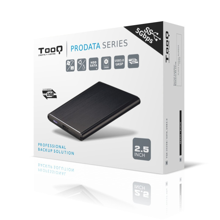 TooQ TQE-2529B Caixa para Discos Rígidos 2.5" Compartimento HDD SSD Preto