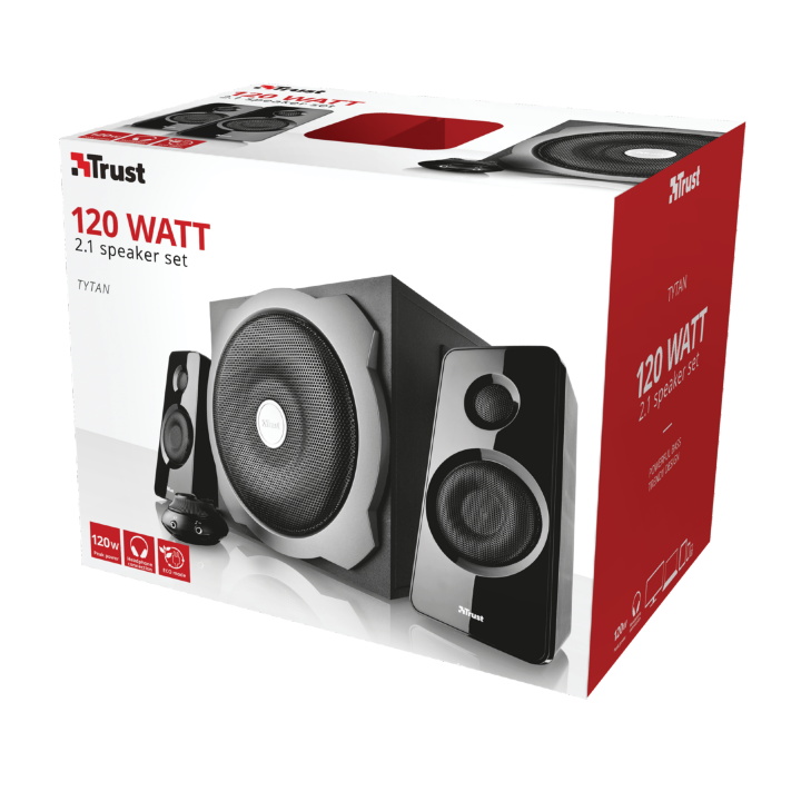 Trust Tytan conjunto de colunas 2.1 canais 120 W Preto