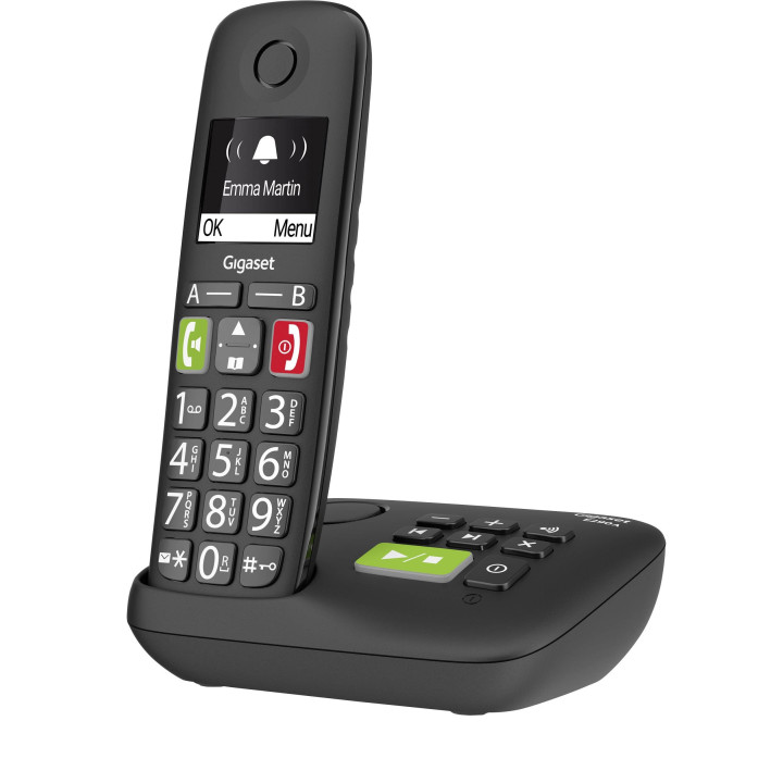 Gigaset telefone Telefone analógico/DECT Preto ID do Emissor e Nome 