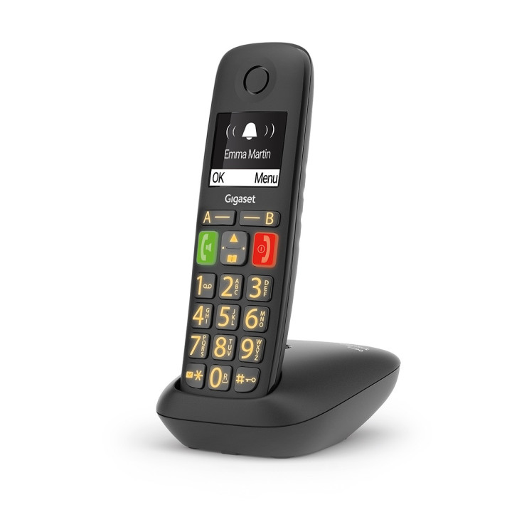 Gigaset E290 Telefone analógico DECT Preto ID do Emissor e Nome