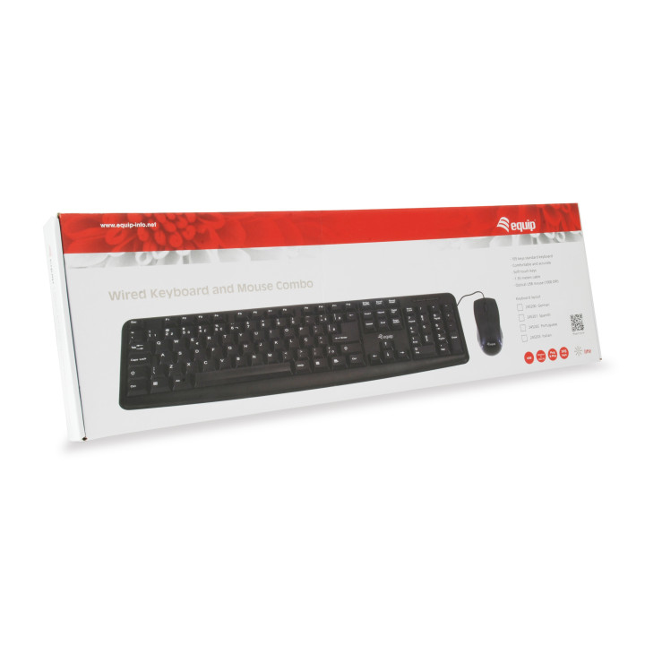 Equip 245202 teclado USB AZERTY Português Preto