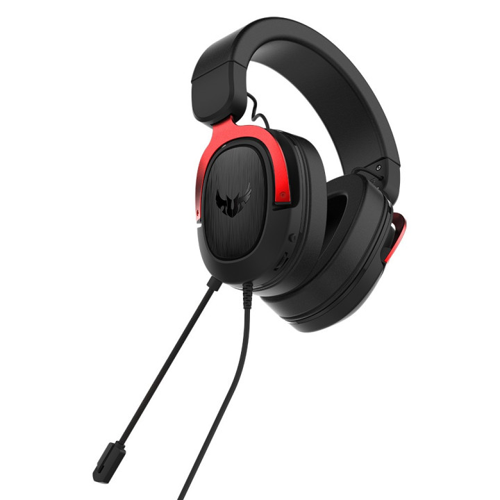 ASUS TUF Gaming H3 Conjunto de auscultadores e microfone acoplado Fita de cabeça Preto, Vermelho