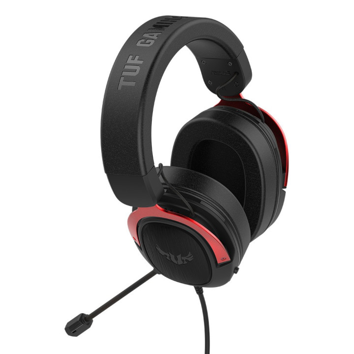 ASUS TUF Gaming H3 Conjunto de auscultadores e microfone acoplado Fita de cabeça Preto, Vermelho