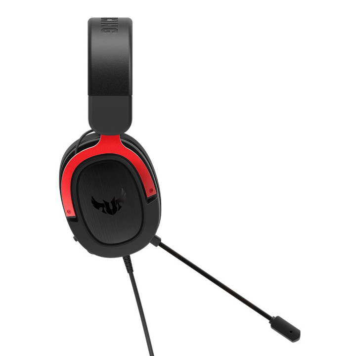 ASUS TUF Gaming H3 Conjunto de auscultadores e microfone acoplado Fita de cabeça Preto, Vermelho