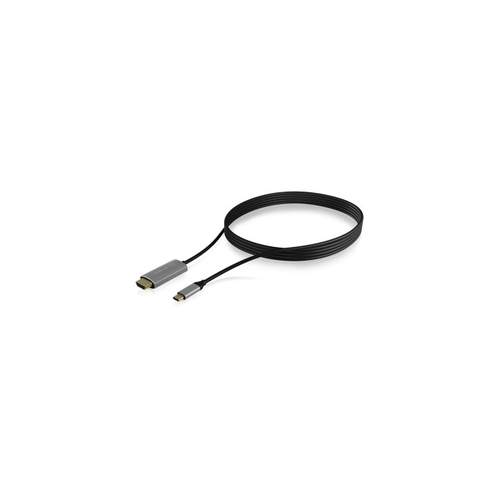 ICY BOX IB-CB020-C USB TYPE-C TO HDMI CABLE18 M 4K AT 60 HZ cabo HDMI 1,8 m USB C HDMI Type A (Standard) Preto, Dourado,