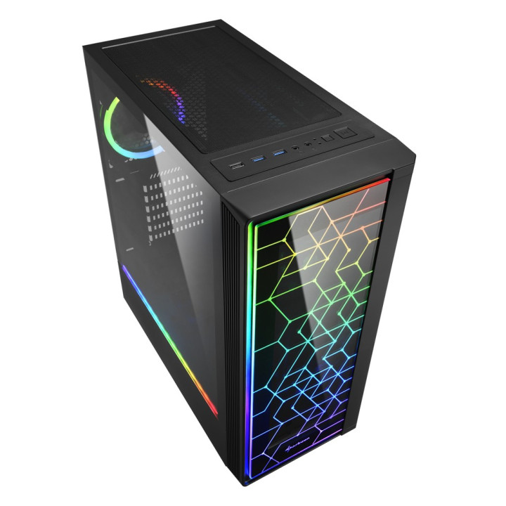 Sharkoon RGB LIT 100 Midi ATX Tower Preto