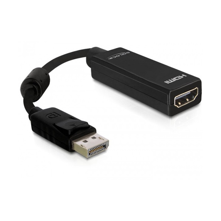 DeLOCK 61849 cabo de interface adaptador de género DisplayPort M 19-p HDMI F Preto