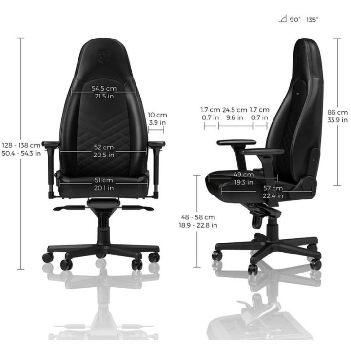 noblechairs Cadeira ICON PU Leather Preto [NBL-ICN-PU-BLA]