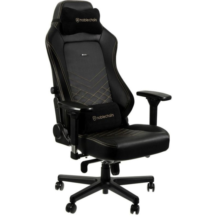 noblechairs Cadeira HERO PU Leather Preto / Dourado 