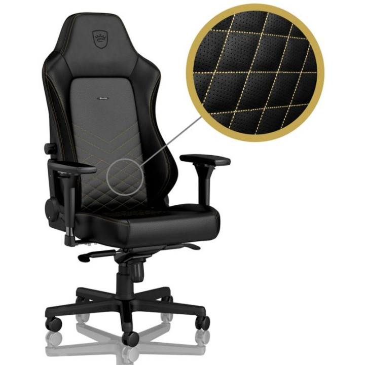 noblechairs Cadeira HERO PU Leather Preto / Dourado 