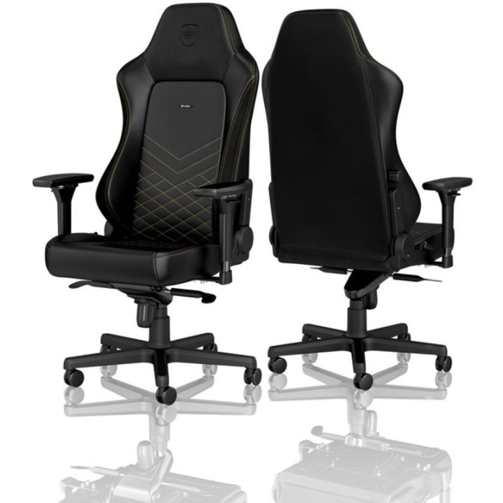 noblechairs Cadeira HERO PU Leather Preto / Dourado 