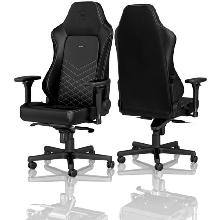 noblechairs Cadeira HERO PU Leather Preto / Branco Platina 