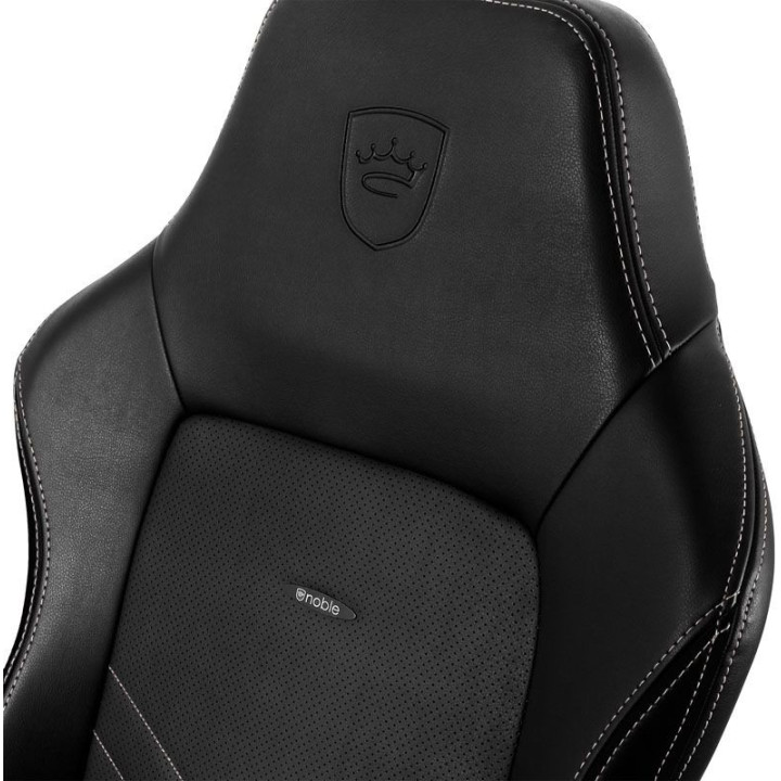 noblechairs Cadeira HERO PU Leather Preto / Branco Platina [NBL-HRO-PU-BPW]