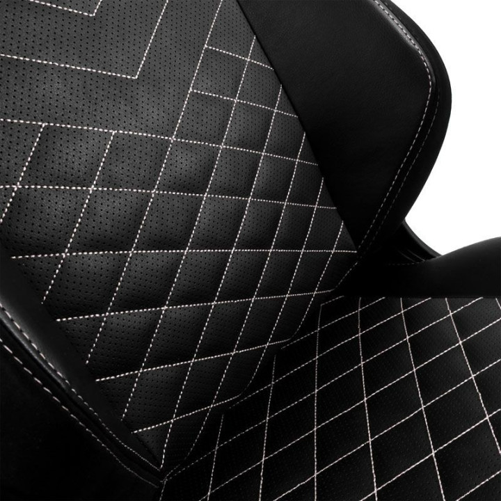 noblechairs Cadeira HERO PU Leather Preto / Branco Platina 