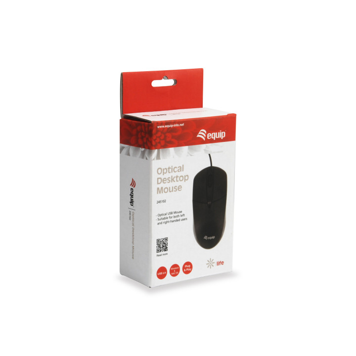 Equip 245102 rato USB Óptico 1000 DPI Ambidestro