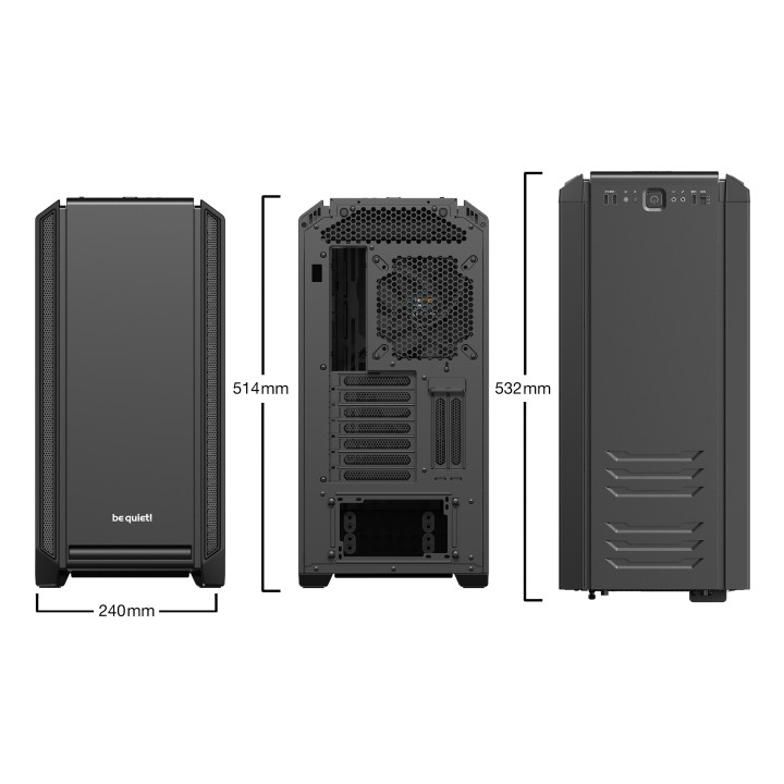 be quiet! Silent Base 601 Torre-Midi Preto