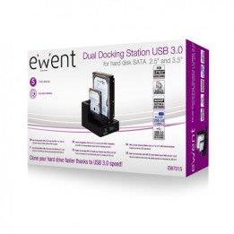 Ewent EW7014 Docking Station para Discos Rígidos Preto