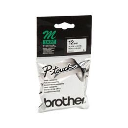 Brother Labelling Tape - 12mm, Black/White, Blister etiquetadora M