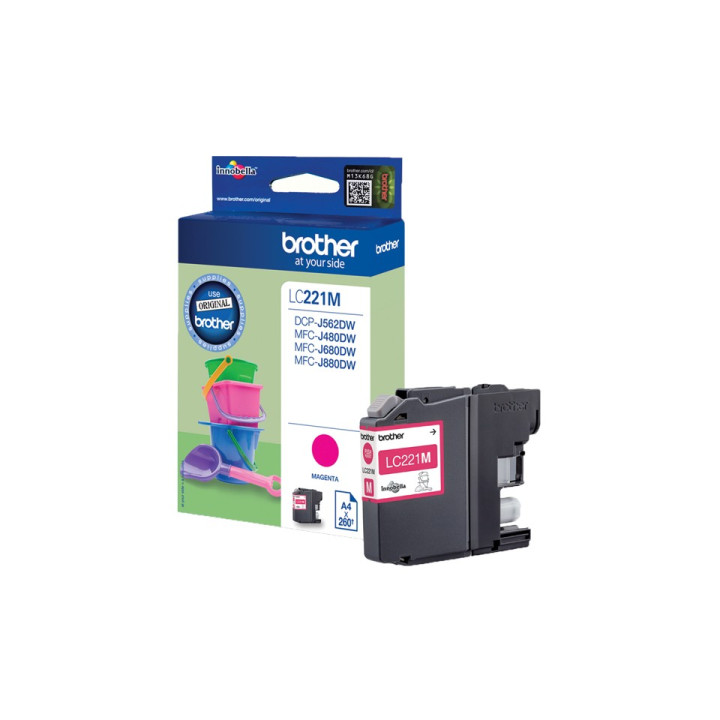 Brother LC-221M tinteiro Original Magenta 1 peça(s)