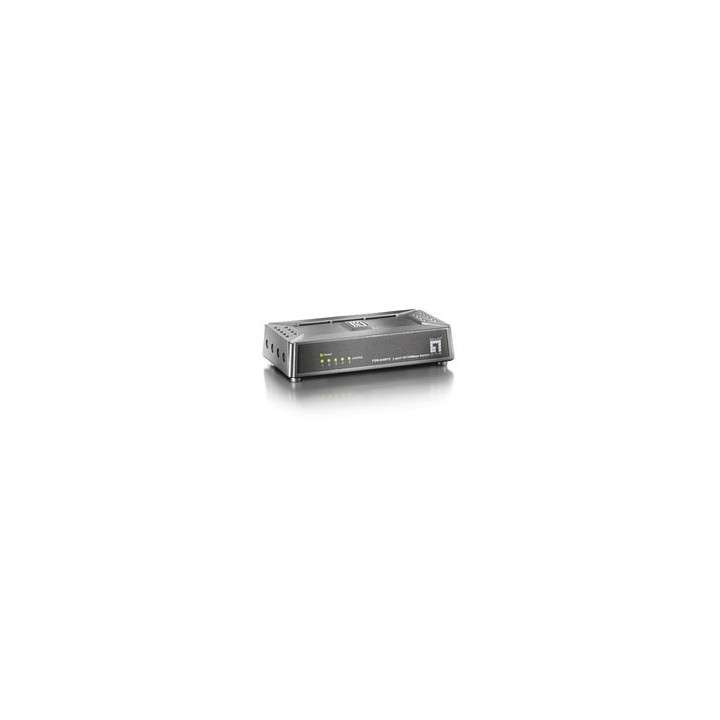 LevelOne FSW-0508TX Não-gerido Fast Ethernet (10 100) Preto, Cinzento