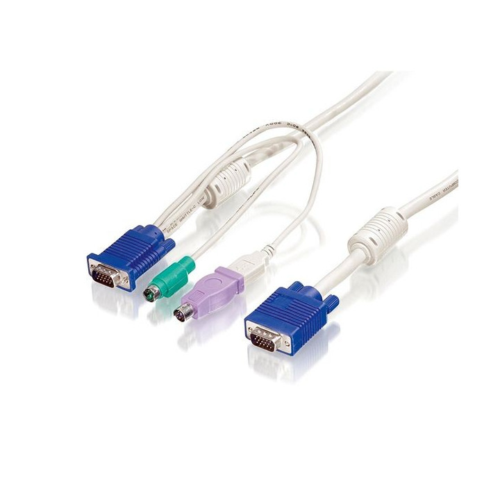 LevelOne ACC-2103 cabo KVM 5 m Branco