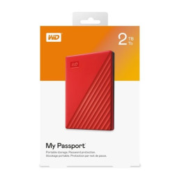 Western Digital My Passport disco externo 2000 GB Vermelho