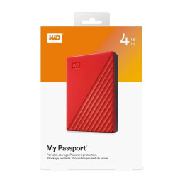 Western Digital My Passport disco externo 4000 GB Vermelho