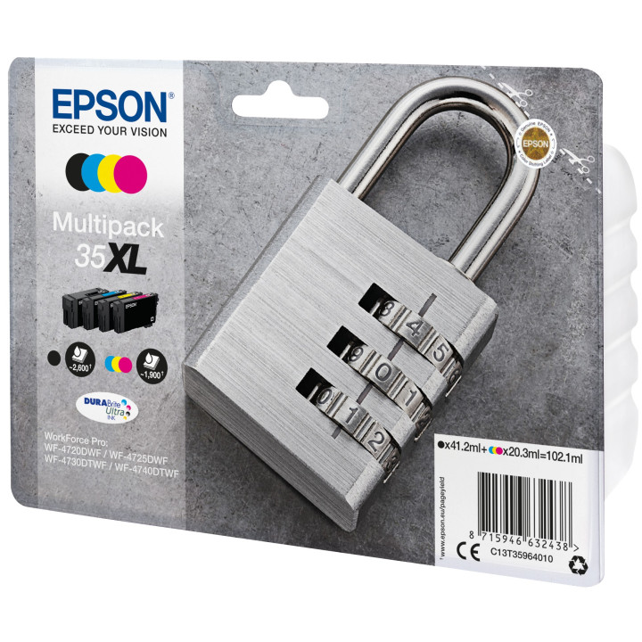 Epson Padlock C13T35964010 tinteiro Original Preto, Ciano, Magenta, Amarelo Embalagem múltipla 1 peça(s)