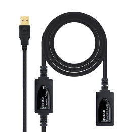 Nanocable 10.01.0212 cabo USB 10 m 2.0 USB A Preto