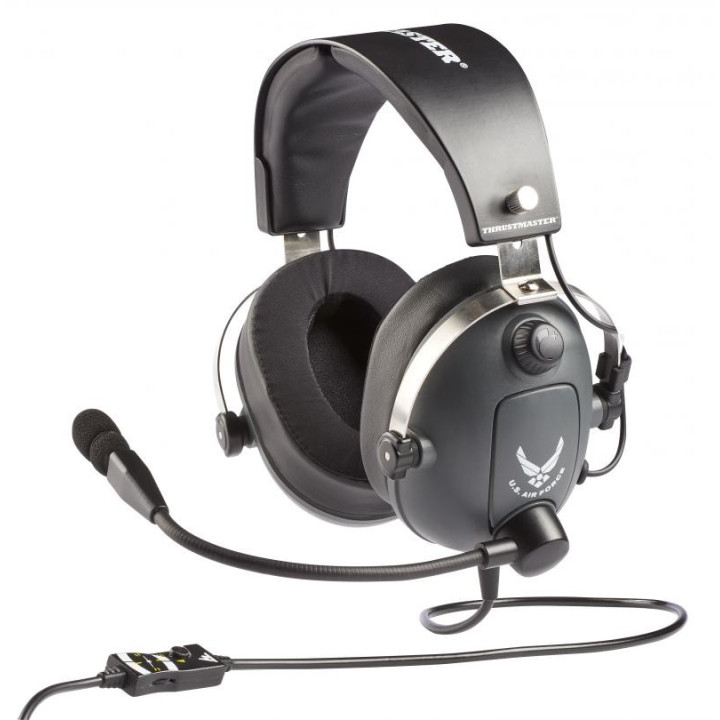 Thrustmaster T.Flight U.S. Air Force Edition Conjunto de auscultadores e microfone acoplado Fita de cabeça Preto