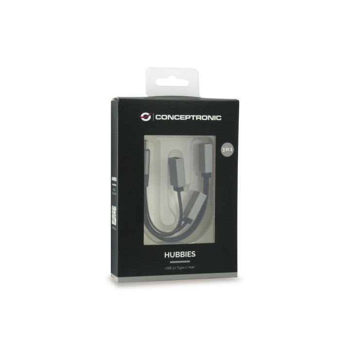 Conceptronic HUBBIES01G USB 3.2 Gen 2 (3.1 Gen 2) Type-C 5000 Mbit s Cinzento