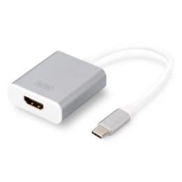 Digitus DA-70836 adaptador de cabo de vídeo 0,2 m USB Type-C HDMI Prateado