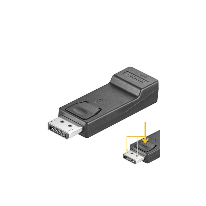 Goobay HDMI DisplayPort Adapter HDMI 19p F DisplayPort 20p M Preto